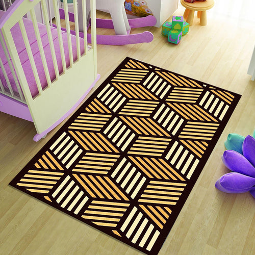 Isometric 3D Cube Pattern Rug Modern Living Room Decor Non-Slip