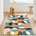 Mid-Century Geometric Pattern Rug Living Room Bedroom Decor