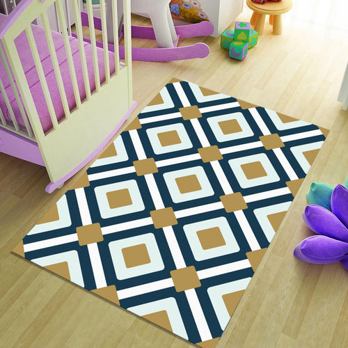 MCM Geometric Diamond Rug Living Room Office Decor Non-Slip