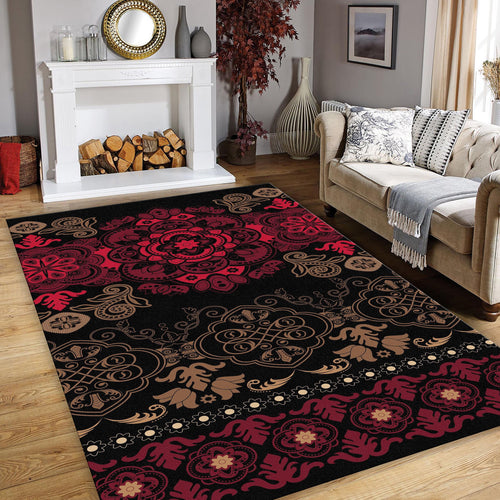 Ornate Mandala Medallion Rug Luxury Living Room Decor Non-Slip