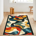 Fluid Abstract Organic Rug Modern Living Room Decor Non-Slip
