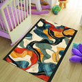 Fluid Abstract Organic Rug Modern Living Room Decor Non-Slip