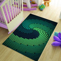 Concentric Circle Vortex Rug Gaming Room Office Decor Non-Slip