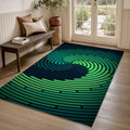 Concentric Circle Vortex Rug Gaming Room Office Decor Non-Slip