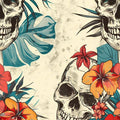 Tropical Gothic Skull Rug Bedroom Man Cave Decor Non-Slip