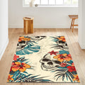 Tropical Gothic Skull Rug Bedroom Man Cave Decor Non-Slip