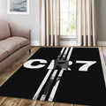 Cristiano Ronaldo Rug, White and Black Poster Art