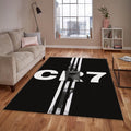 Cristiano Ronaldo Rug, White and Black Poster Art