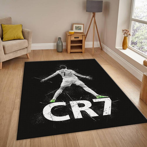 Cristiano Ronaldo Rug, CR7 Art Football Legend Carpet, Non-Slip