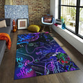 Neon Gamer Rug, Graffiti Controller Art