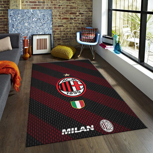 AC Milan Jersey Rug, Mesh Texture Design