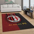 AC Milan Rug, Red Black Leather Texture