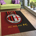 AC Milan Rug, Red Black Leather Texture