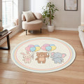 Cute Animal Balloon Rug Pastel Nursery Rug for Baby Room, Toddler