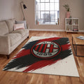 AC Milan Rug, Red Black Brush Strokes