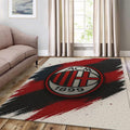AC Milan Rug, Red Black Brush Strokes