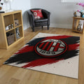 AC Milan Rug, Red Black Brush Strokes