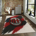 AC Milan Rug, Red Black Brush Strokes