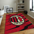AC Milan Rug, Red Black Zigzag Pattern