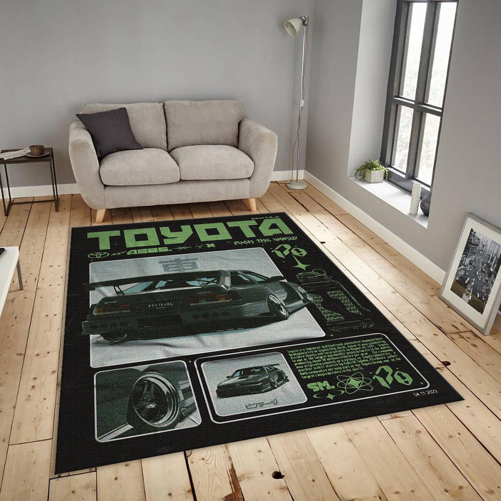 Toyota AE86 Rug, Acid Green JDM Poster