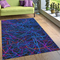 Neon Scribble Rug, Abstract Line Art