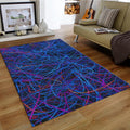 Neon Scribble Rug, Abstract Line Art