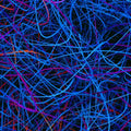 Neon Scribble Rug, Abstract Line Art