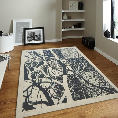 Negative Space Tree Carpet, Abstract Nature Art