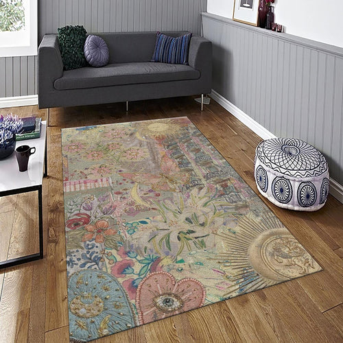 Sun and Moon Rug, Radiate Love Quote Art