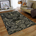 Black and Cream Mat, Victorian Damask Style