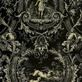 Black and Cream Mat, Victorian Damask Style