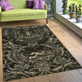 Black and Cream Mat, Victorian Damask Style