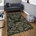 Black and Cream Mat, Victorian Damask Style