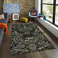 Black and Cream Mat, Victorian Damask Style