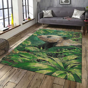 Panda Bear Rug, Lush Jungle Forest Art
