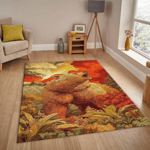 Vibrant Grizzly Mat, Surreal Landscape Design