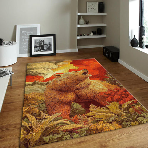 Vibrant Grizzly Mat, Surreal Landscape Design