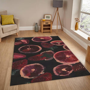 Painted Strawberries Mat, Artistic Food Illustration