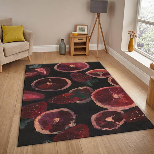 Painted Strawberries Mat, Artistic Food Illustration