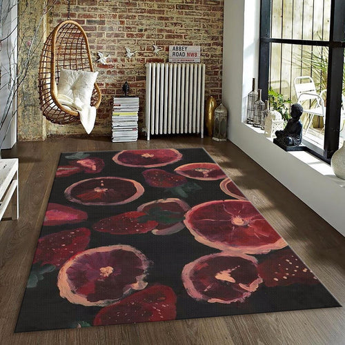 Painted Strawberries Mat, Artistic Food Illustration