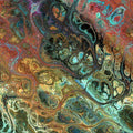 Teal and Copper Rug, Abstract Fluid Art