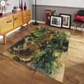 Expressionist Art Rug, Vintage Oil Painting Style