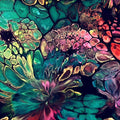 Fluid Art Rug, Emerald Green and Purple