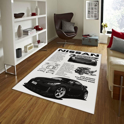 350Z Technical Poster Rug, Nissan Specs Art
