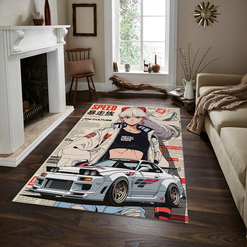 JDM Culture Rug, Nissan Skyline GT-R Art