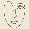 Minimal Line Art Face Rug, One Line Abstract Portrait Carpet