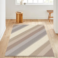 Neutral Abstract Area Rug, Modern Diagonal Stripes Rug