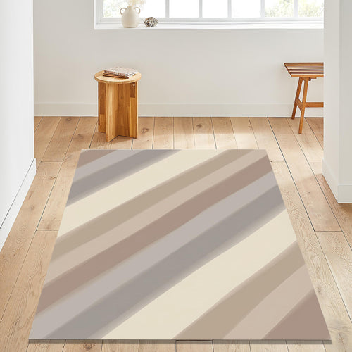 Neutral Abstract Area Rug, Modern Diagonal Stripes Rug