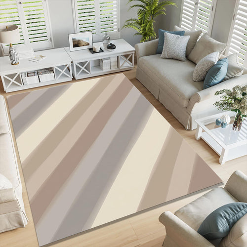 Neutral Abstract Area Rug, Modern Diagonal Stripes Rug