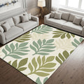 Botanical Leaf Area Rug Green Neutral Living Room Bedroom Carpet